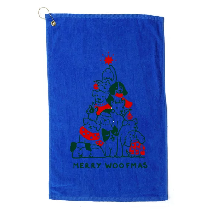 Merry Woofmas Christmas Tree Graphics Gift Platinum Collection Golf Towel