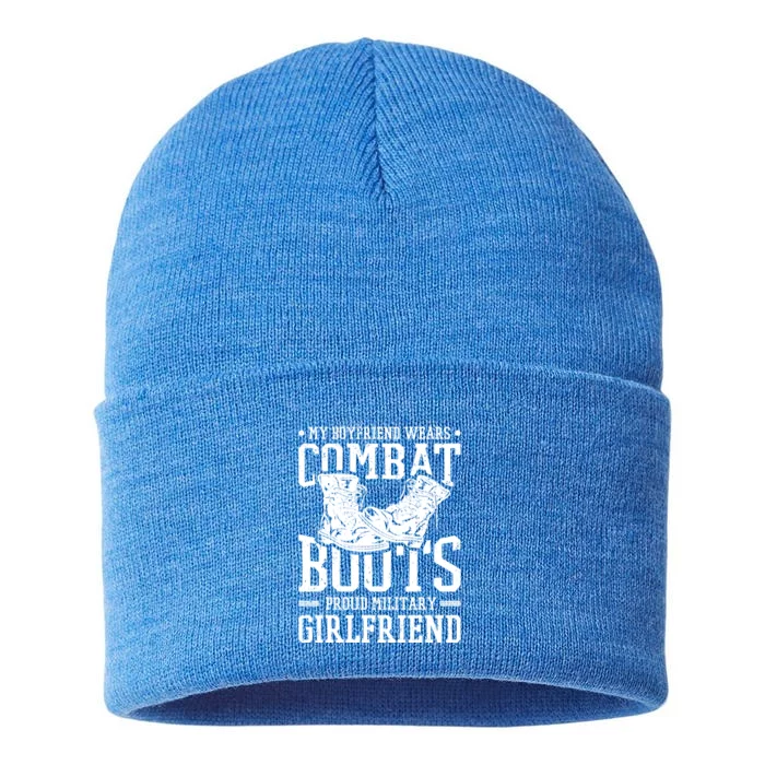 Military Wears Combat Boots Proud Army Friend Cute Gift Sustainable Knit Beanie