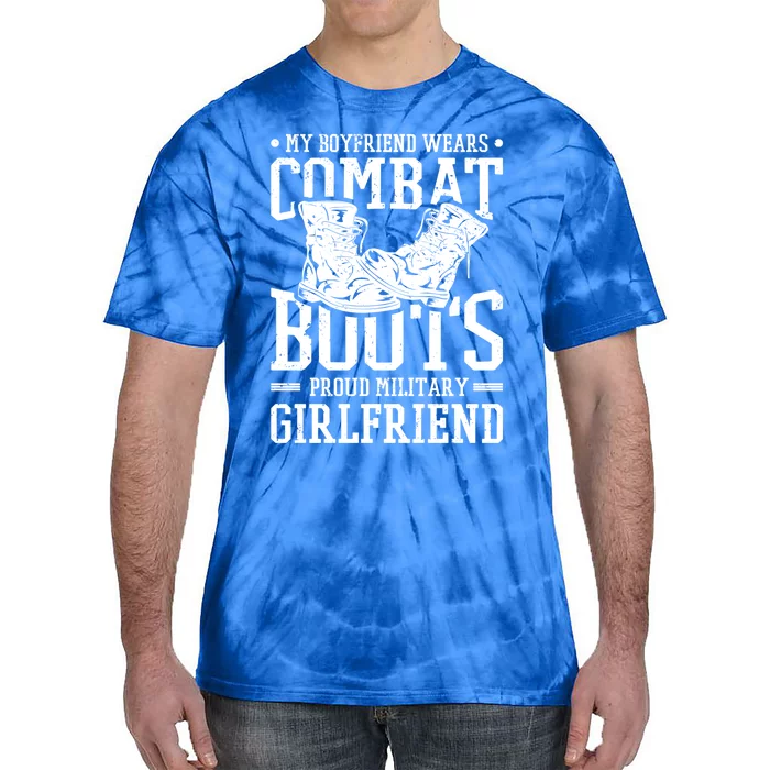 Military Wears Combat Boots Proud Army Friend Cute Gift Tie-Dye T-Shirt