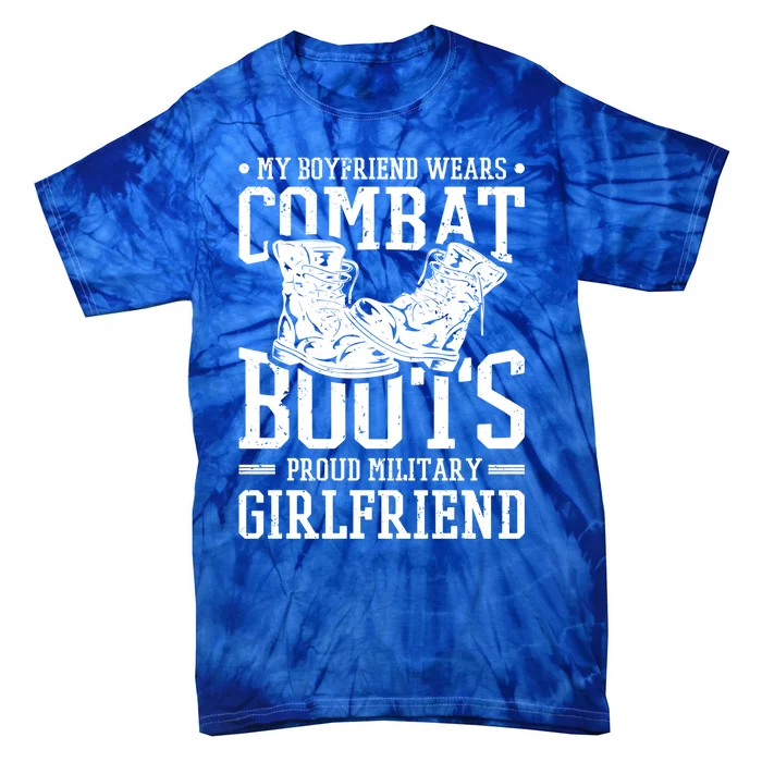 Military Wears Combat Boots Proud Army Friend Cute Gift Tie-Dye T-Shirt