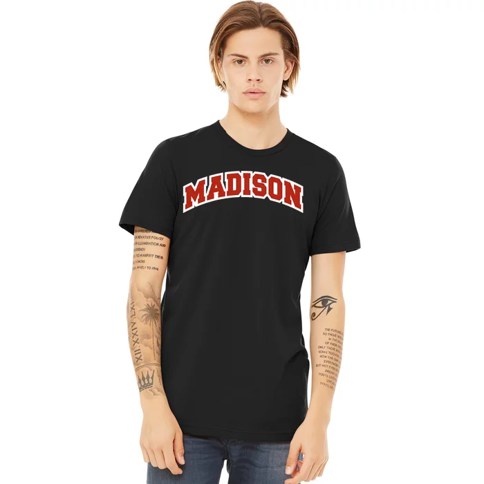 Madison Wisconsin Classic Athletic Sports Premium T-Shirt