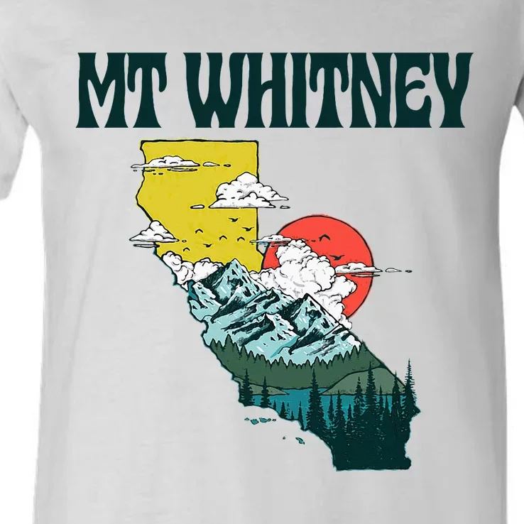 Mount Whitney California Outdoors Nature & Mountains Hiking V-Neck T-Shirt