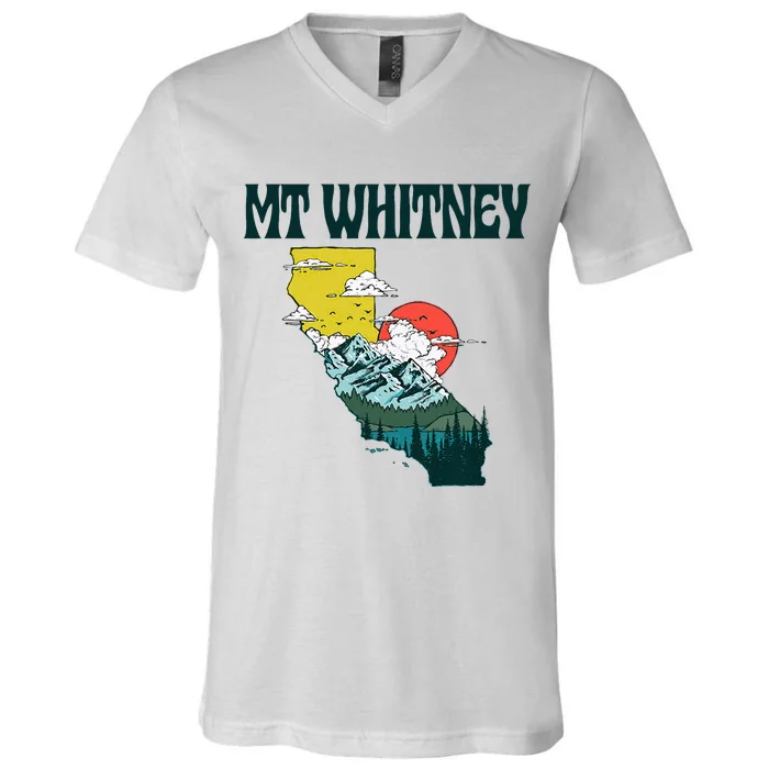 Mount Whitney California Outdoors Nature & Mountains Hiking V-Neck T-Shirt