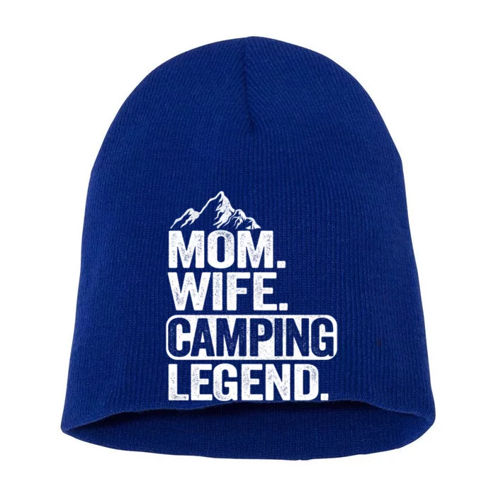 Mom Wife Camping Legend Rv Camper Outdoor Camping Gift Short Acrylic Beanie