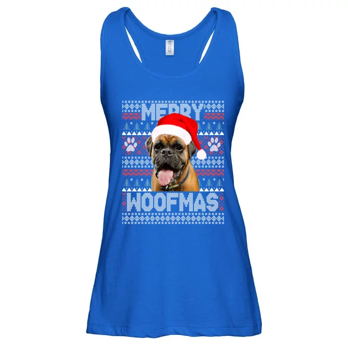 Merry Woofmas Cute Boxer With Santa Hat Dog Fans Cool Gift Ladies Essential Flowy Tank