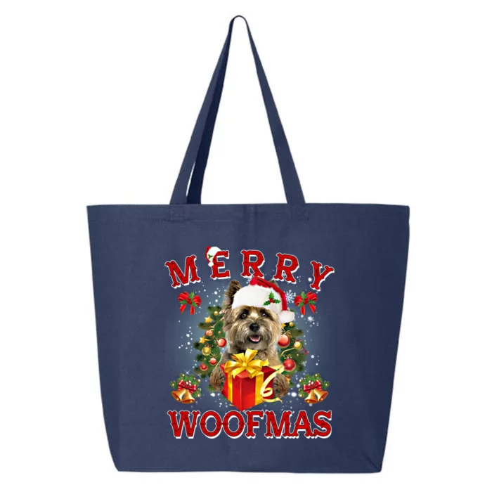 Merry Woofmas Cairn Terrier Christmas Ornats Gift 25L Jumbo Tote