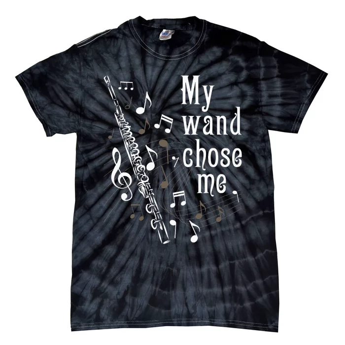 My Wand Chose Me Flute Player Flutist Marching Band Music Tie-Dye T-Shirt