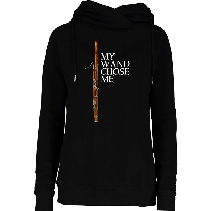 My Wand Chose Me Bassoon Player Funny Bassoon Humor Womens Funnel Neck Pullover Hood