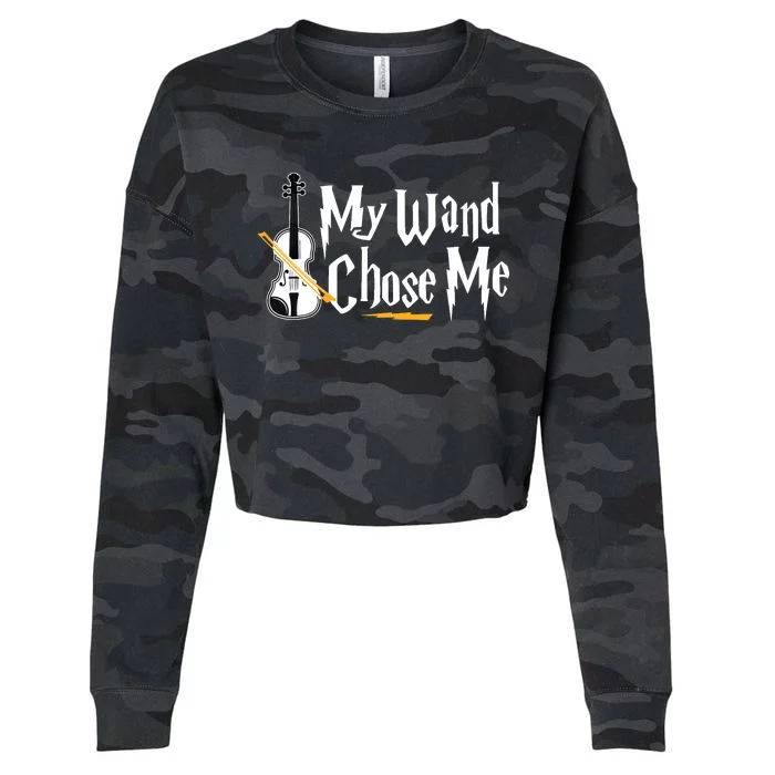 My Wand Chose Me Violin Player Violinist Music Cropped Pullover Crew