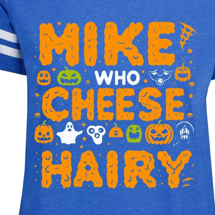 Mike Who Cheese Hairy Funny Word Play Meme Adult Humor Enza Ladies Jersey Football T-Shirt