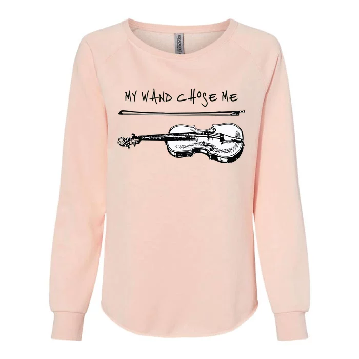 My Wand Chose Me Violin White Player Funny Gift Christmas Womens California Wash Sweatshirt