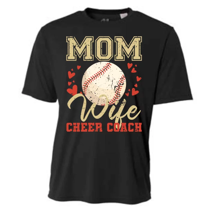 Mom Wife Cheer Coach Funny Baseball Coach Wife Cool Gift Cooling Performance Crew T-Shirt