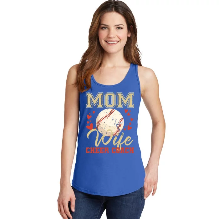 Mom Wife Cheer Coach Funny Baseball Coach Wife Cool Gift Ladies Essential Tank