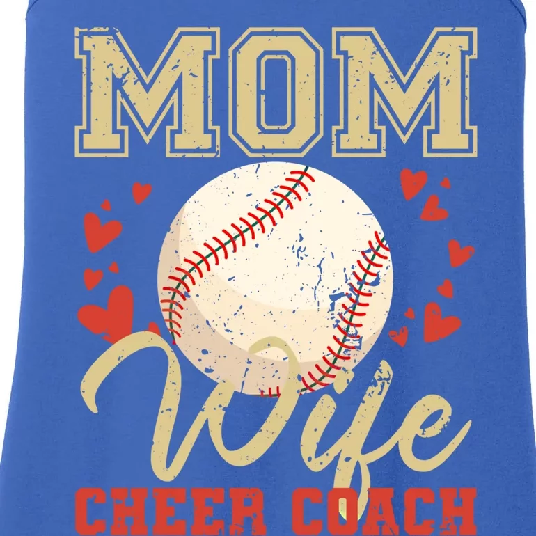 Mom Wife Cheer Coach Funny Baseball Coach Wife Cool Gift Ladies Essential Tank