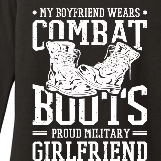 Military Wears Combat Boots Proud Army Friend Gift Womens CVC Long Sleeve Shirt