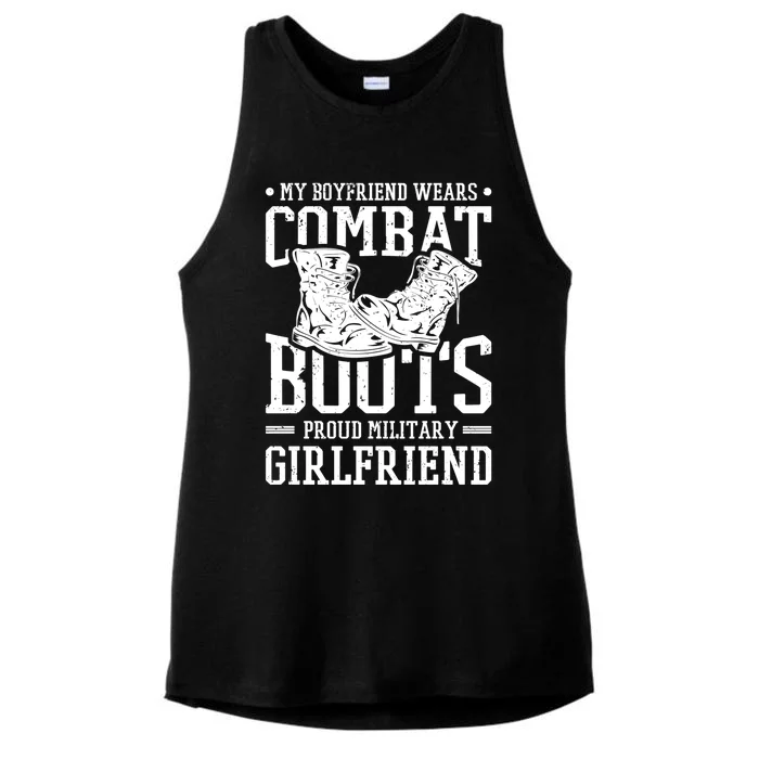 Military Wears Combat Boots Proud Army Friend Gift Ladies Tri-Blend Wicking Tank