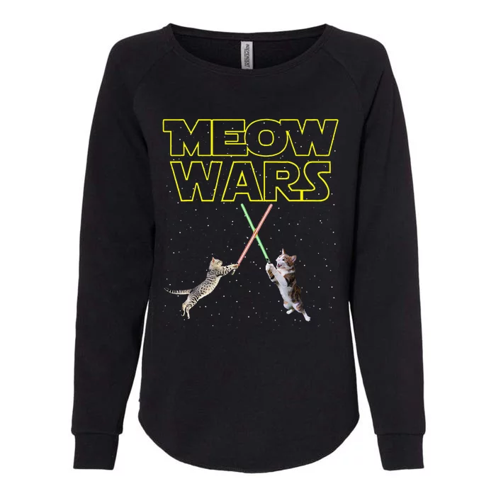 Meow Wars Cat Funny Gifts For Cats Loverss Womens California Wash Sweatshirt