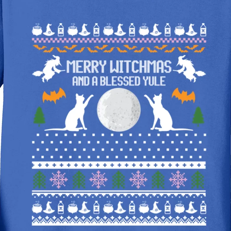 Merry Witchmas Cat Ugly Christmas Sweaters Gift Kids Long Sleeve Shirt