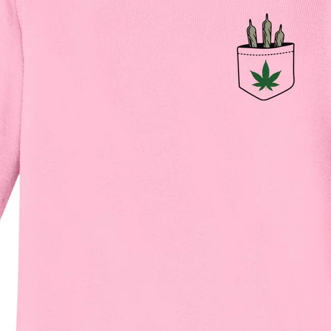 Marijuana Weed Cannabis Leaf Joint Baby Long Sleeve Bodysuit