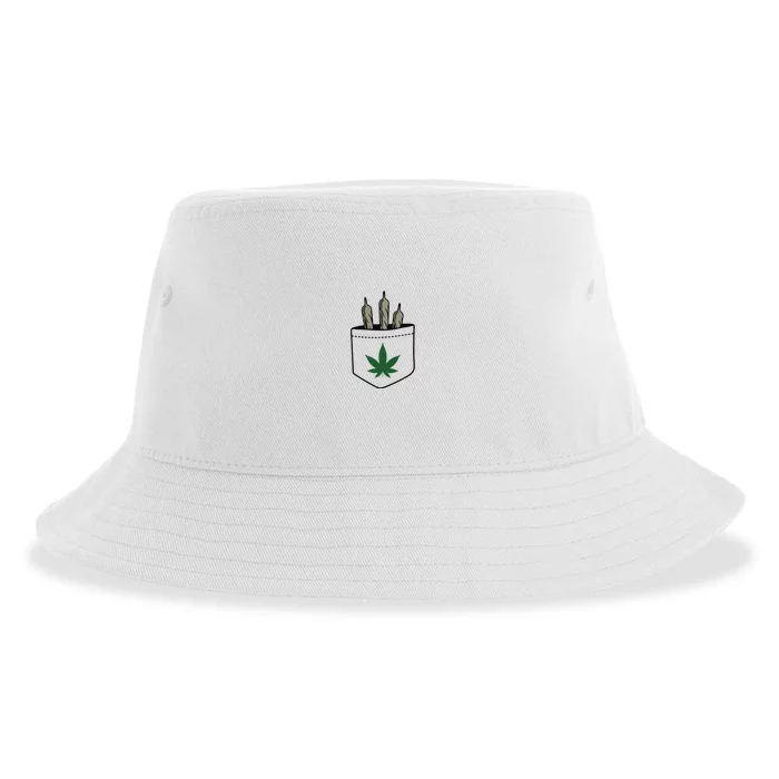 Marijuana Weed Cannabis Leaf Joint Sustainable Bucket Hat