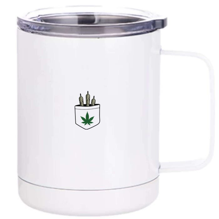 Marijuana Weed Cannabis Leaf Joint Front & Back 12oz Stainless Steel Tumbler Cup