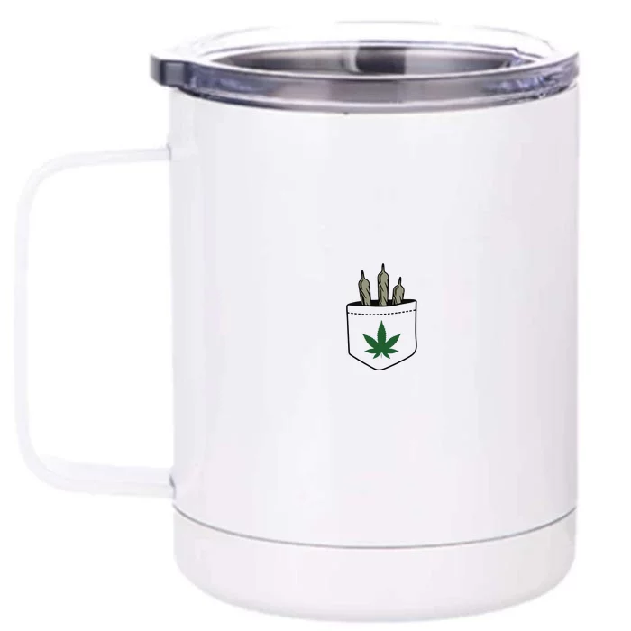 Marijuana Weed Cannabis Leaf Joint Front & Back 12oz Stainless Steel Tumbler Cup