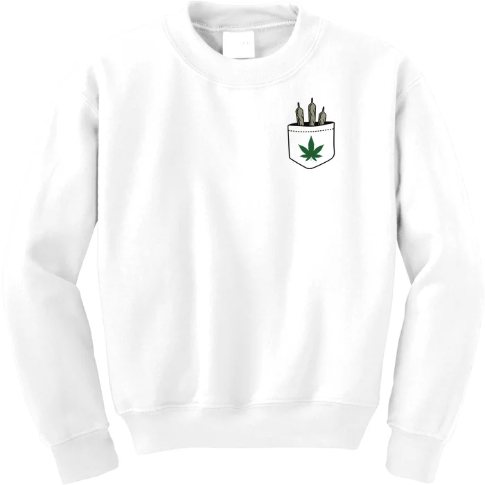 Marijuana Weed Cannabis Leaf Joint Kids Sweatshirt