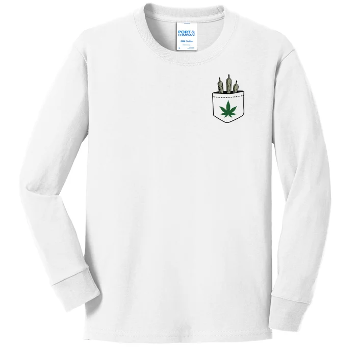 Marijuana Weed Cannabis Leaf Joint Kids Long Sleeve Shirt