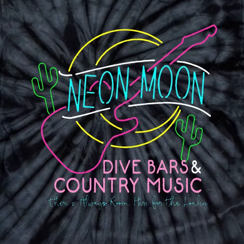 Moon Western Cactus Dive Bars & Country Music 80s 90s Tie-Dye T-Shirt