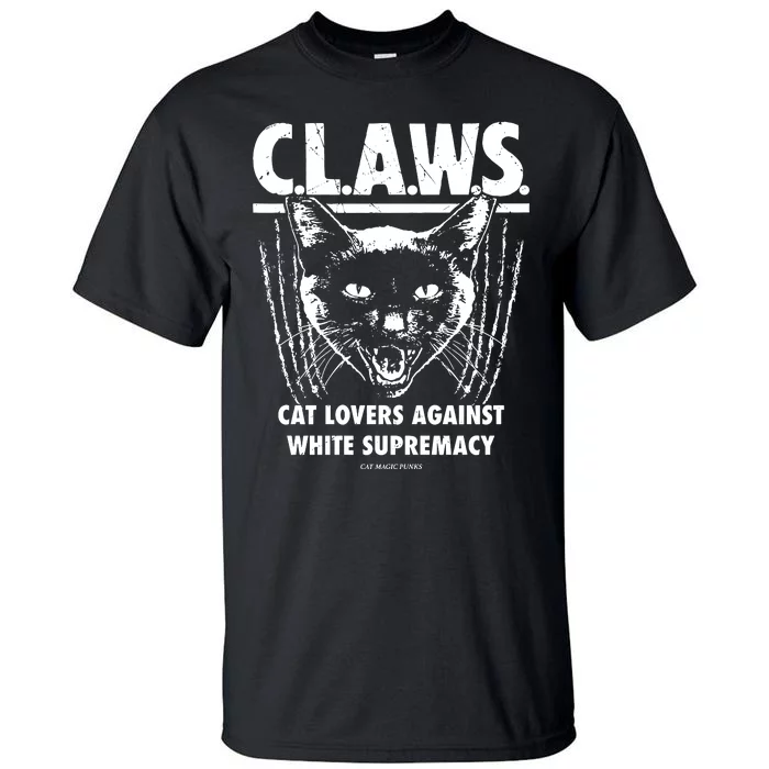 Majorhightide Wearing Claws Cat Lovers Against White Supremacy Tall T-Shirt