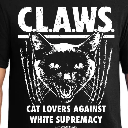 Majorhightide Wearing Claws Cat Lovers Against White Supremacy Pajama Set