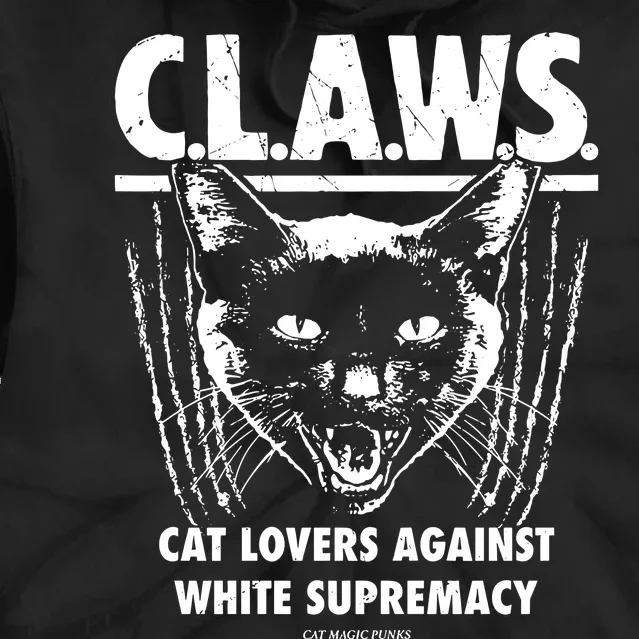 Majorhightide Wearing Claws Cat Lovers Against White Supremacy Tie Dye Hoodie