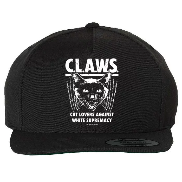 Majorhightide Wearing Claws Cat Lovers Against White Supremacy Wool Snapback Cap