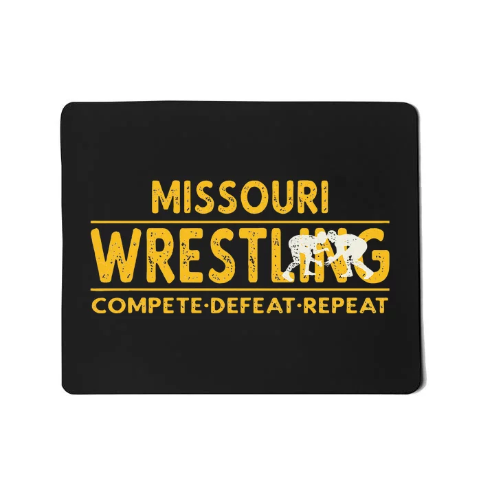 Missouri Wrestling Compete Defeat Repeat Mousepad