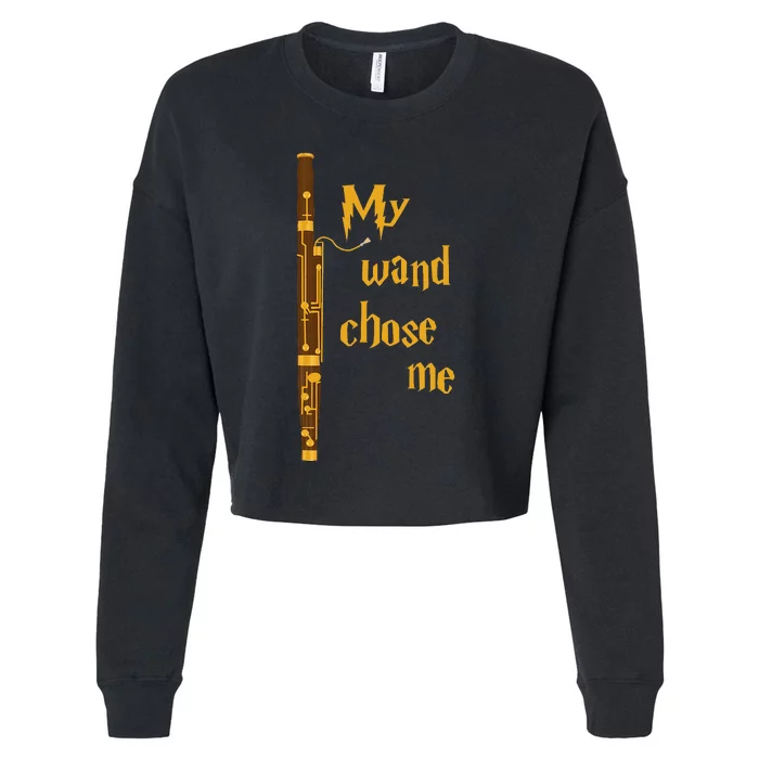 My Wand Chose Me Bassoon Player Bassoonist Musician Cropped Pullover Crew