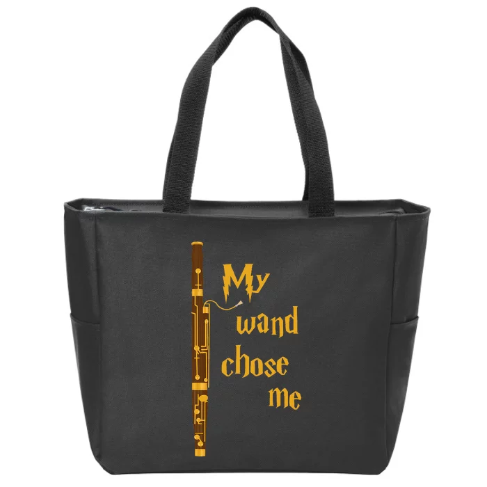 My Wand Chose Me Bassoon Player Bassoonist Musician Zip Tote Bag