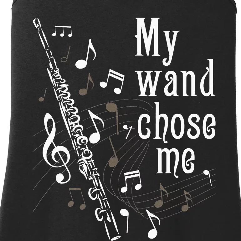 My Wand Chose Me Flute Player Flutist Marching Band Music Ladies Essential Tank