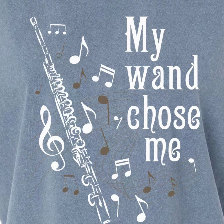 My Wand Chose Me Flute Player Flutist Marching Band Music Garment-Dyed Women's Muscle Tee