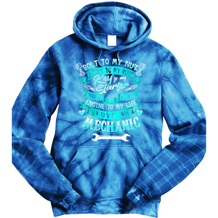 Mechanics Wife Cool Gift Friend Auto Diesel Mechanic Gift Tie Dye Hoodie