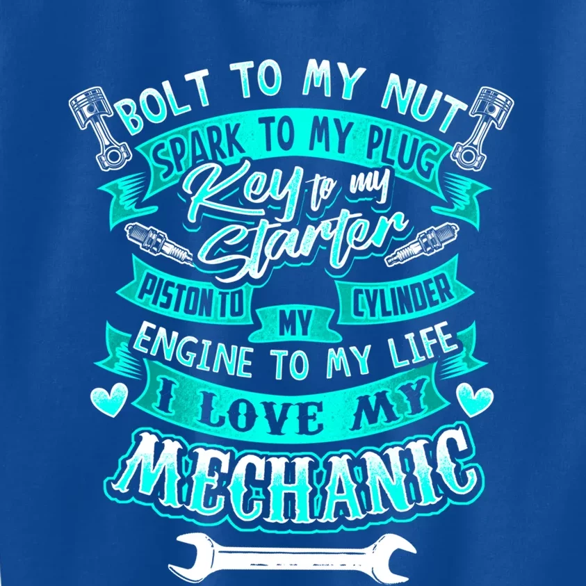 Mechanics Wife Cool Gift Friend Auto Diesel Mechanic Gift Kids Sweatshirt