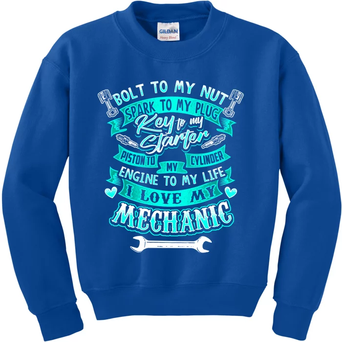 Mechanics Wife Cool Gift Friend Auto Diesel Mechanic Gift Kids Sweatshirt