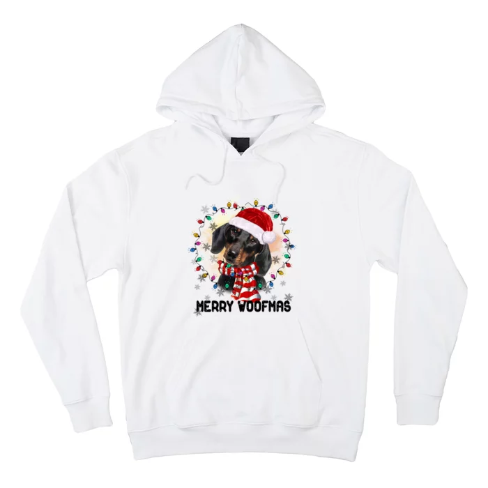 Merry Woofmas Christmas Dachshund Merry Woofmas Hoodie