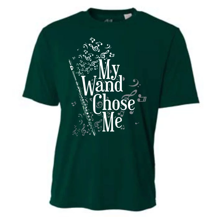 My Wand Chose Me Flutist Gifts Music Flute Cooling Performance Crew T-Shirt