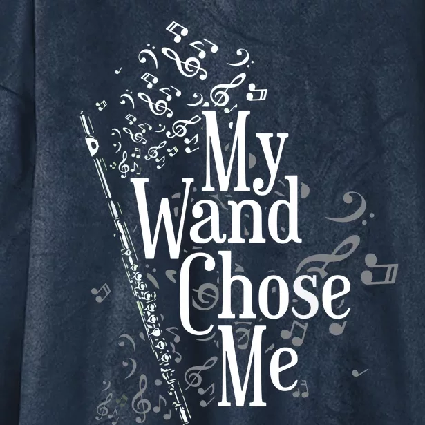 My Wand Chose Me Flutist Gifts Music Flute Hooded Wearable Blanket