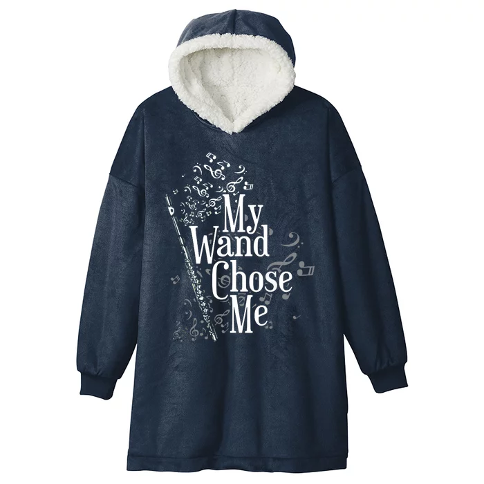 My Wand Chose Me Flutist Gifts Music Flute Hooded Wearable Blanket