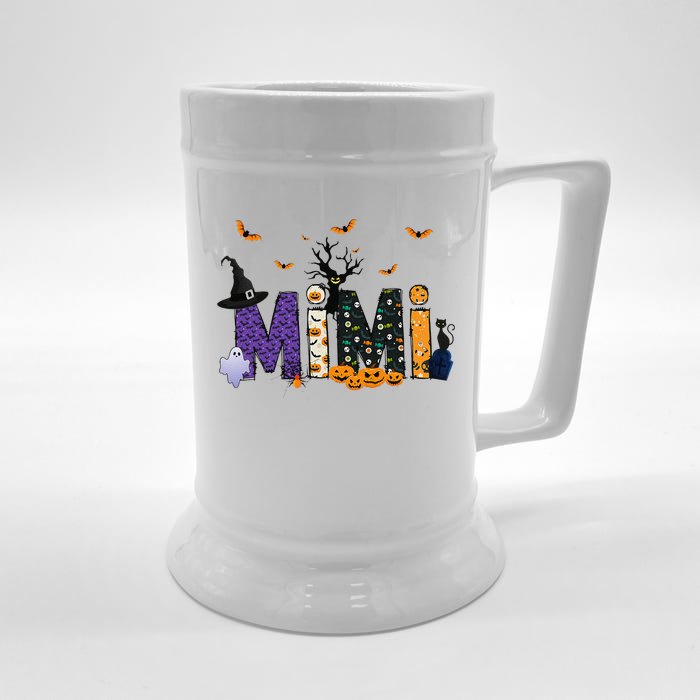 Mimi Witch Cute Grandma Mimi Halloween Costume Funny Front & Back Beer Stein