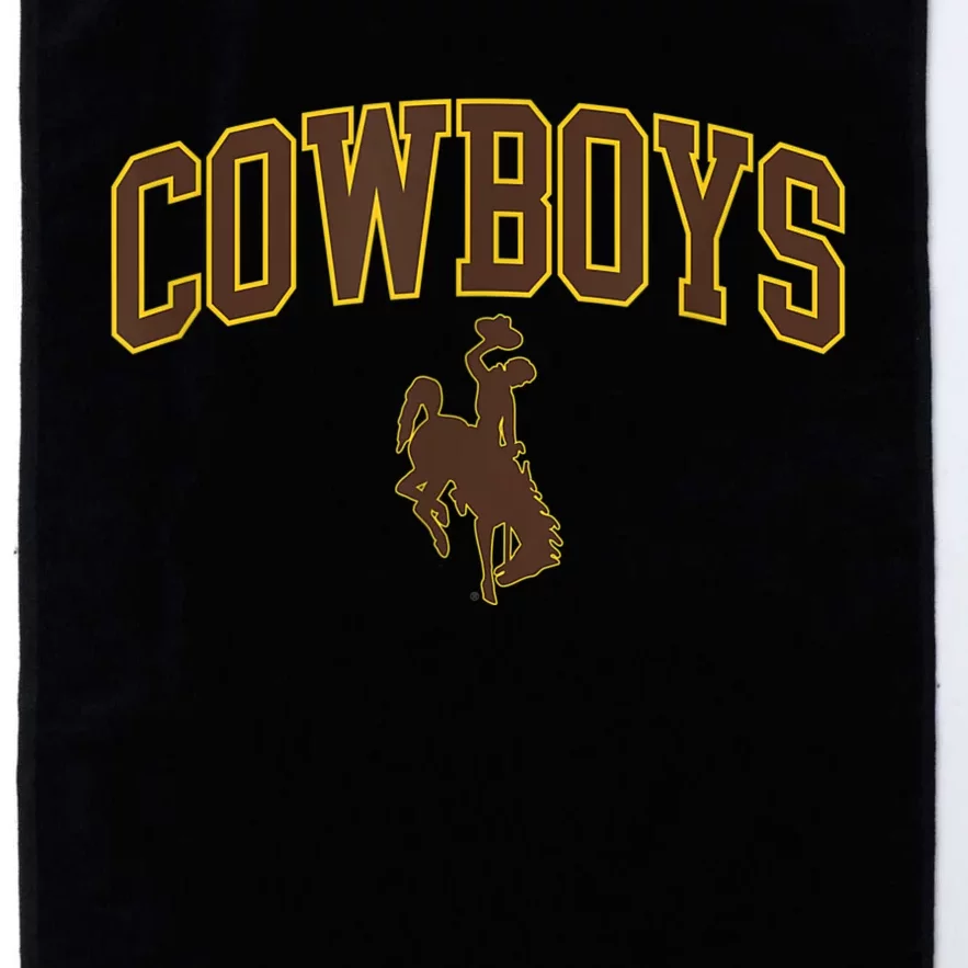 Mens Wyoming Cowboys Apparel Cowboys Arch & Logo Platinum Collection Golf Towel