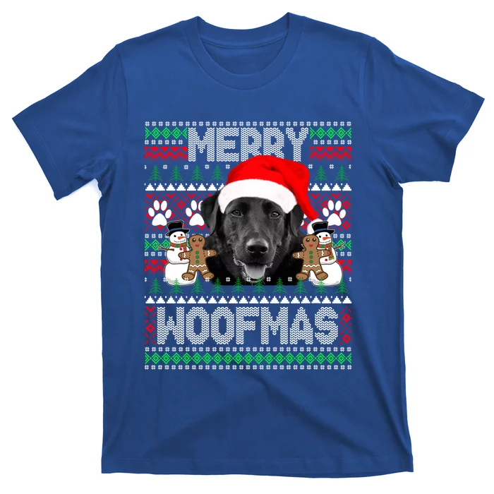 Merry Woofmas Cute Black Labrador Dog Ugly Sweater Great Gift T-Shirt