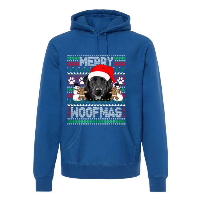 Merry Woofmas Cute Black Labrador Dog Ugly Sweater Great Gift Premium Hoodie