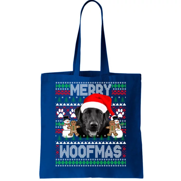 Merry Woofmas Cute Black Labrador Dog Ugly Sweater Great Gift Tote Bag